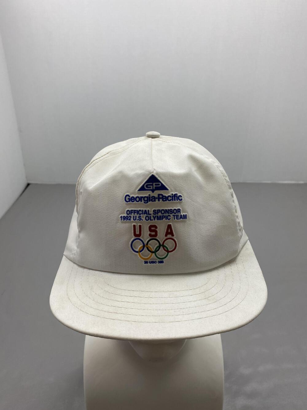 Vintage Georgia-Pacific Hat Cap Strap Back One Size White USA Mens 90s